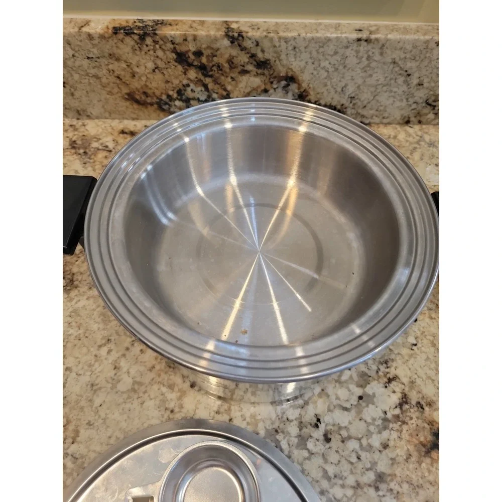 Royal Prestige Stock Pot W/Lid Steamer Bowl And Egg Poacher 7 Ply Titanium USA